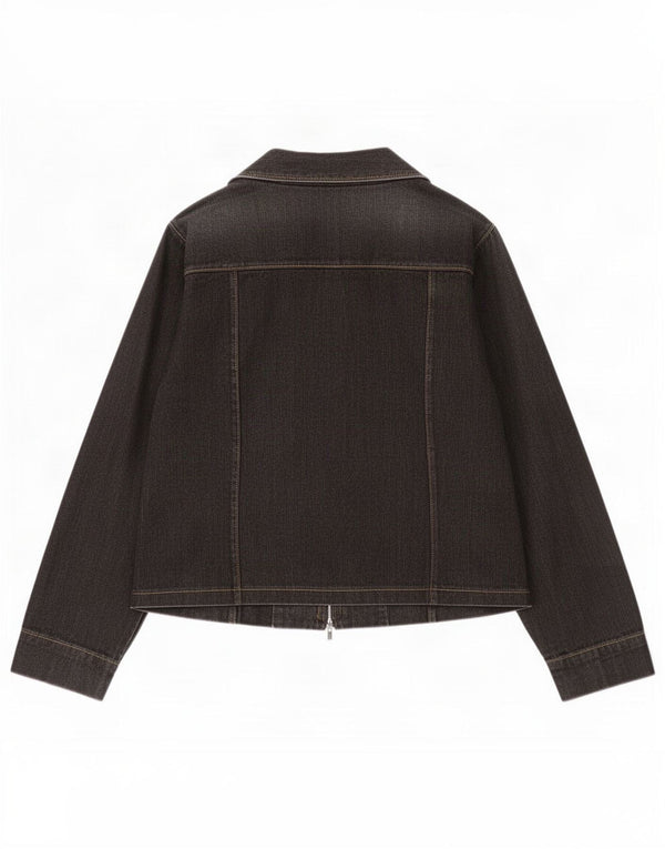 Chaqueta vaquera vintage para mujer UK 44 Gris medio