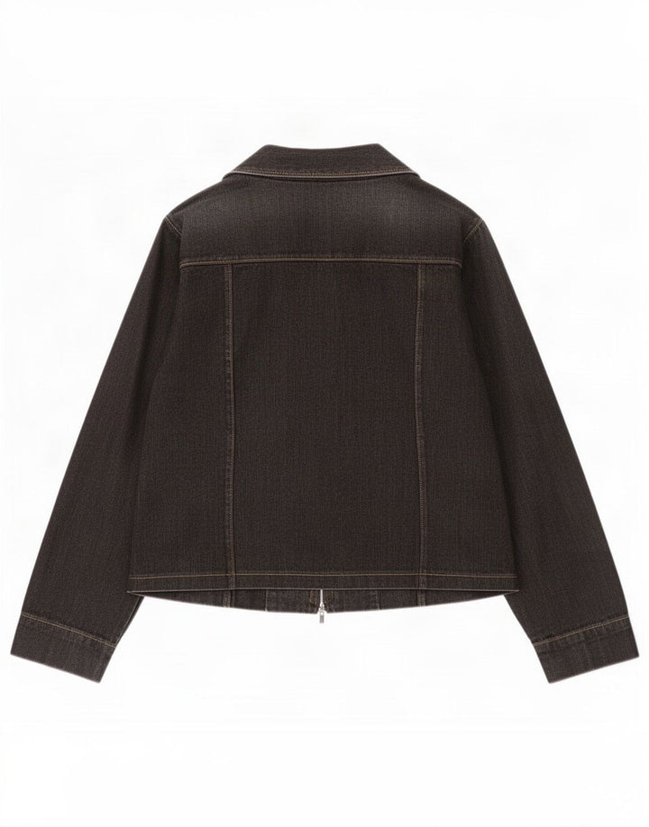 Chaqueta vaquera vintage para mujer UK 44 Gris medio