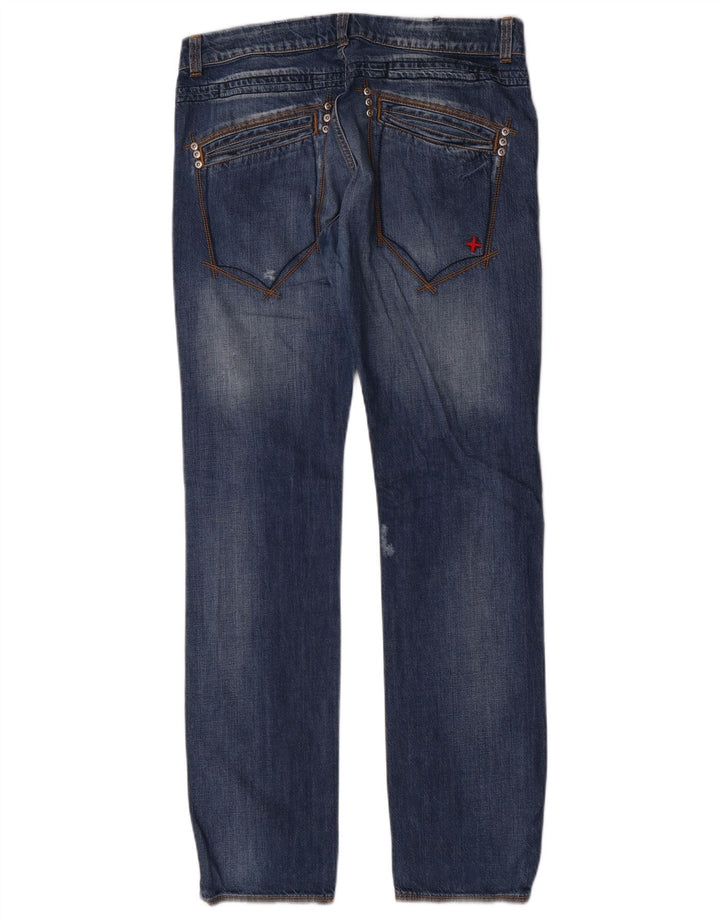 Zu Elements Mens Distressed Slim Jeans W34 L34 Blue