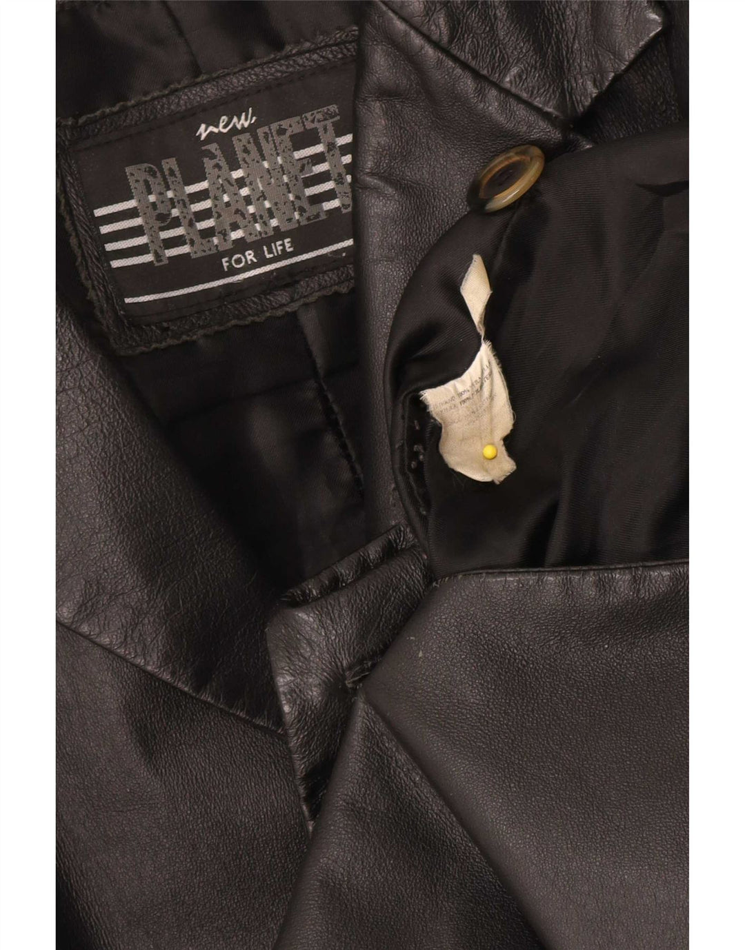 vintage Mens Cuir 2 Bouton Blazer Veste UK 36 Petit Noir Classique