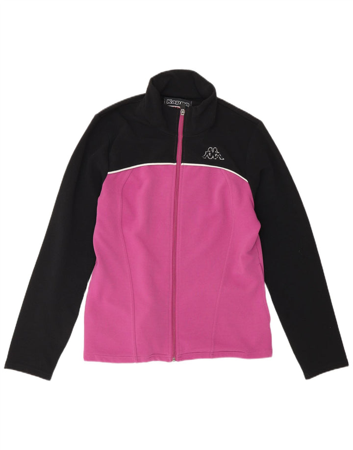 Kappa Womens Tracksuit Top Jacket UK 14 Large Purple Colourblock Polyester