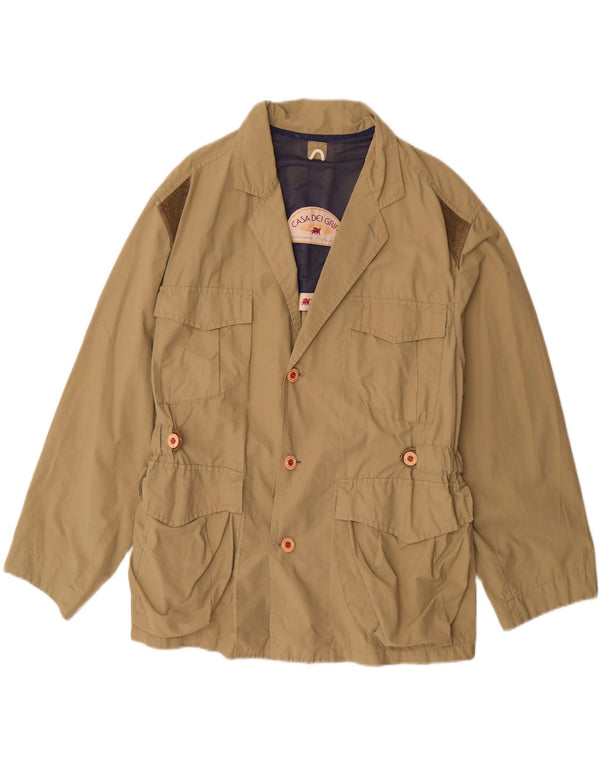 VINTAGE Mens Utility Jacket UK 42 XL Beige