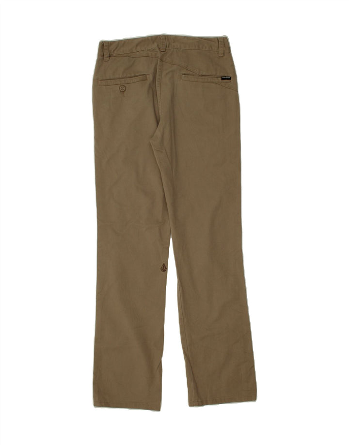 VOLCOM Womens Straight Chino Trousers W27 L27 Khaki Cotton Vintage Volcom and Second-Hand Volcom from Messina Hembry 