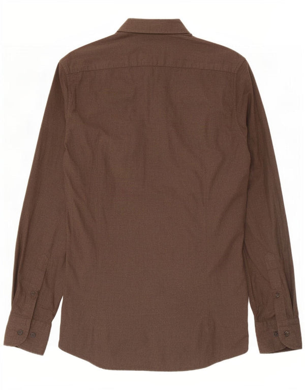 Camisa Massimo Dutti Hombre Small Marrón Algodón