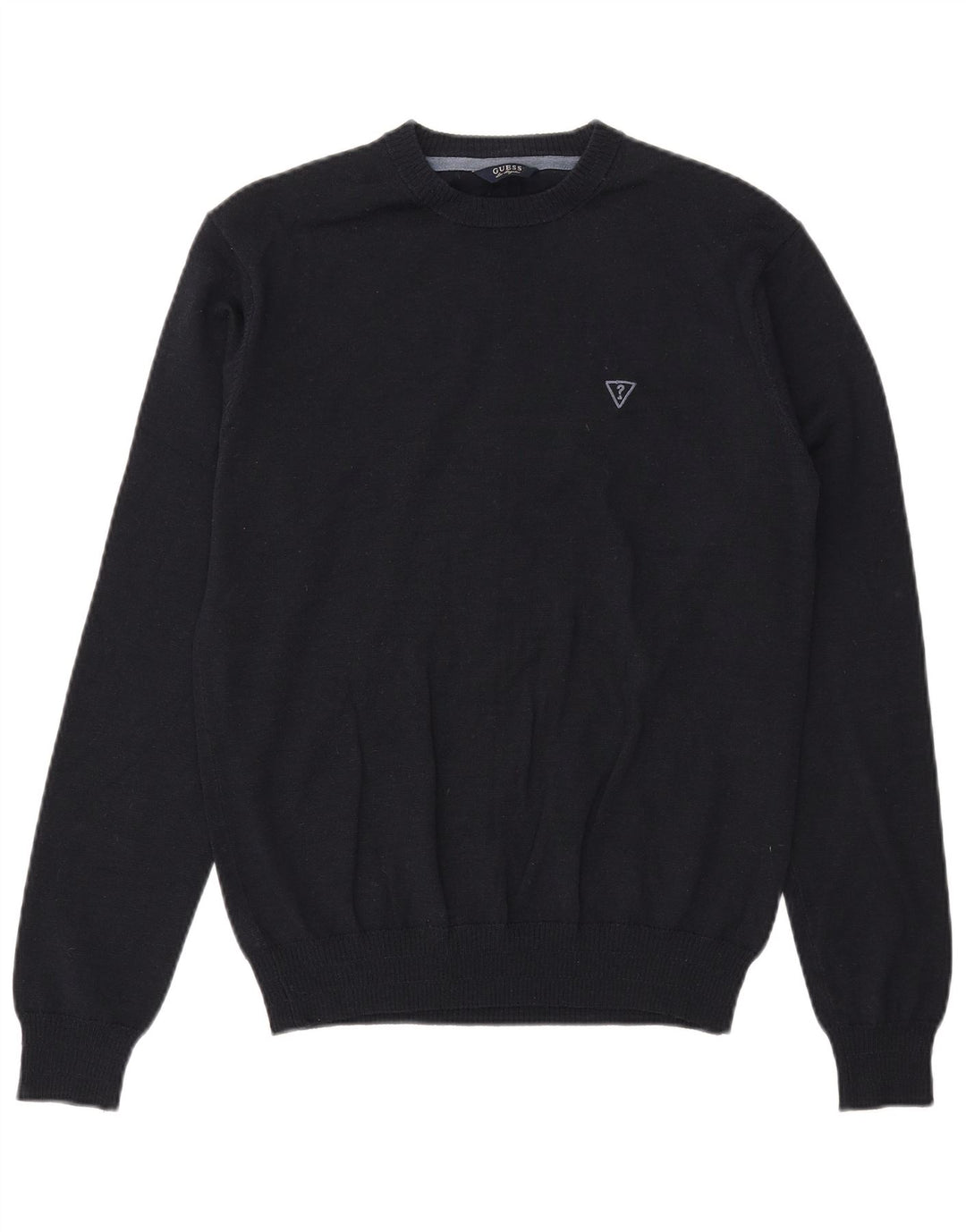 GUESS Mens Crew Neck Jumper Sweater Small Navy Blue Acrylic