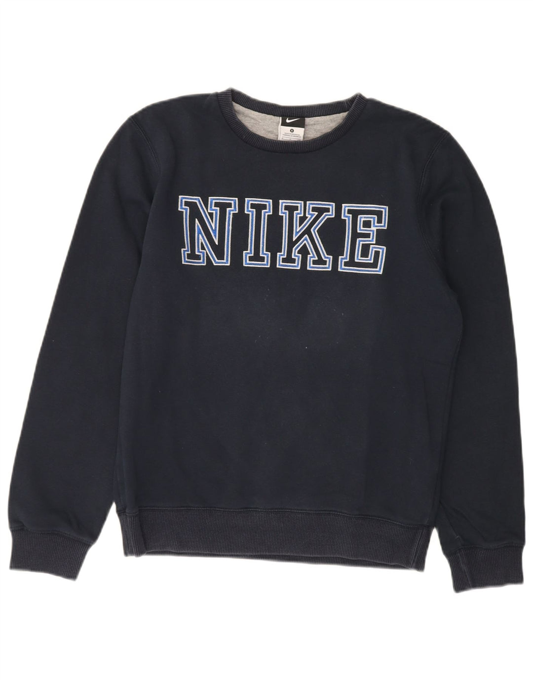 NIKE Mens Graphic Sweatshirt Jumper Small Navy Blue Cotton