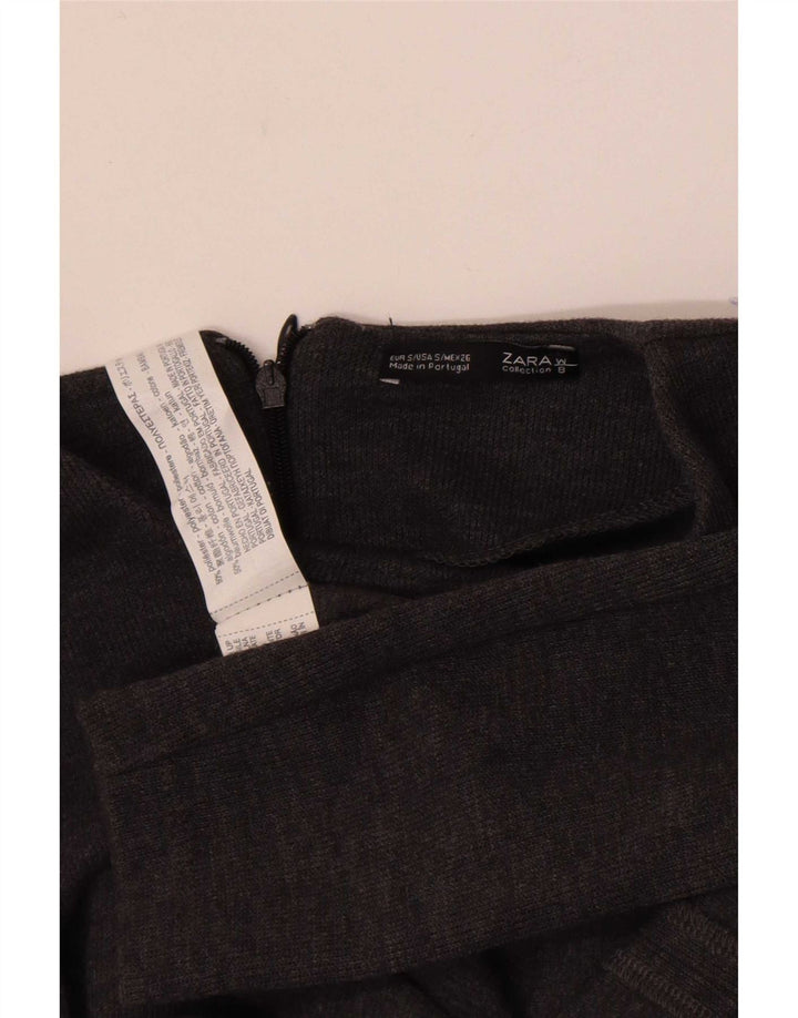 Zara Damen Pulloverkleid UK 8 Small Grau Polyester