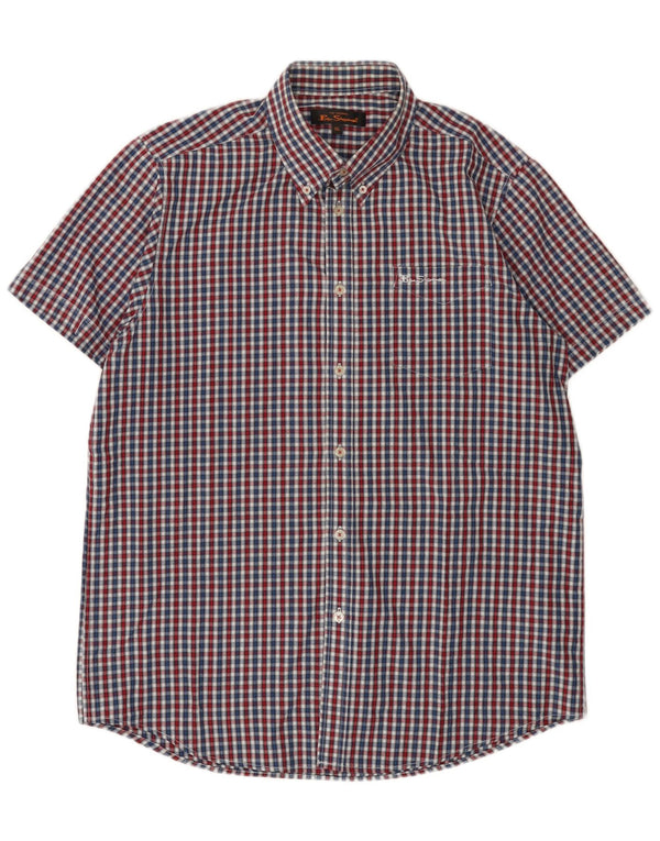 Camicia a maniche corte da uomo Ben Sherman XL a quadretti multicolore