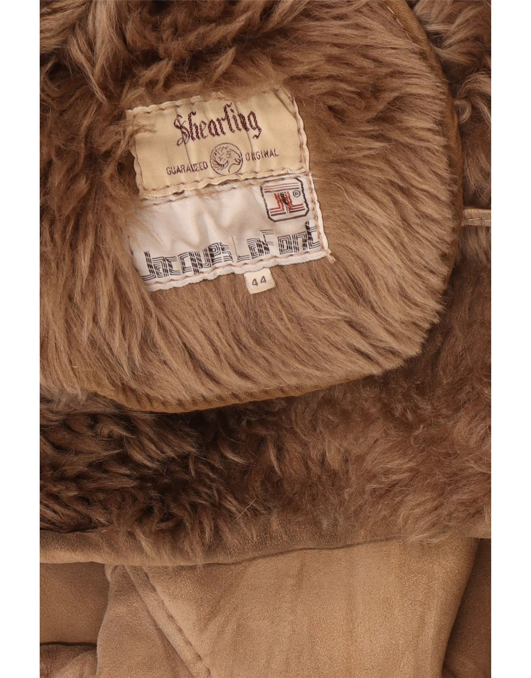 Vintage Womens Shearling Jacket IT 44 Medium Beige Shearling