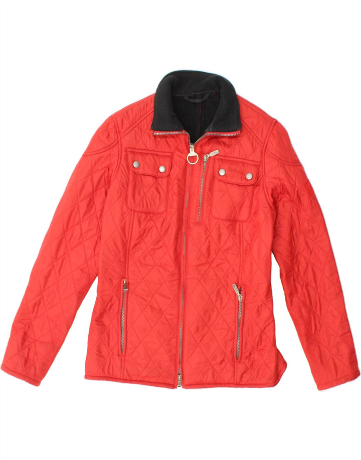 BARBOUR Womens Quilted Jacket UK 10 Small Red Vintage Barbour and Second-Hand Barbour from Messina Hembry 