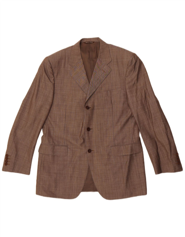 Canali Mens 3 Button Blazer Jacket IT 50 Large Grey Wool
