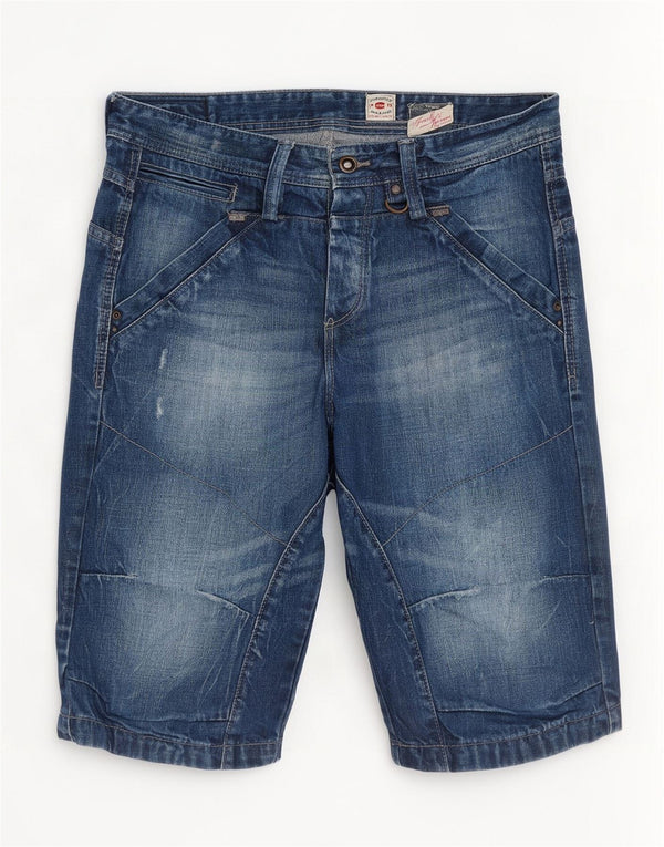Jack & Jones Mens Distressed Denim Shorts Medium W32 Blue Cotton