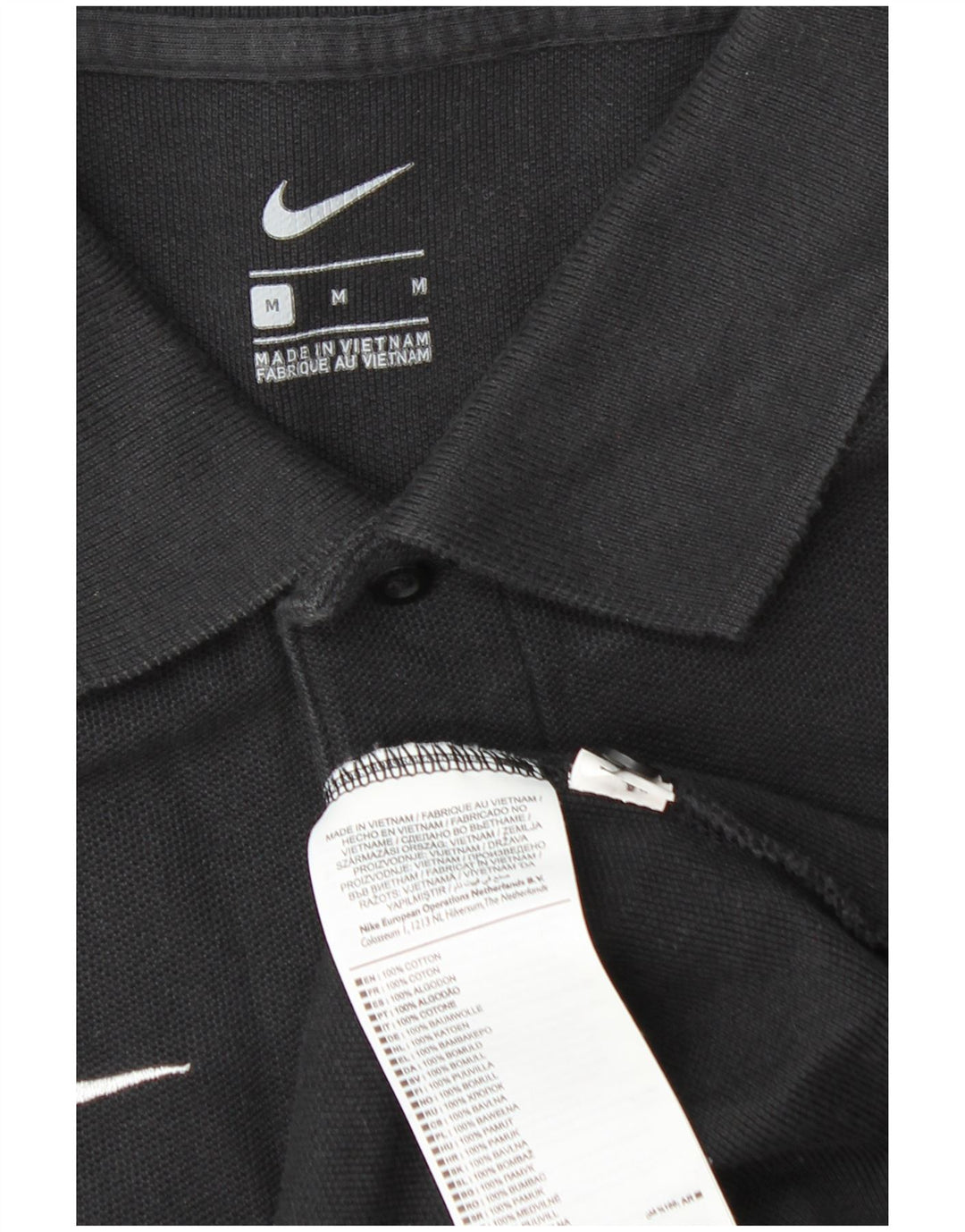 NIKE Herren-Poloshirt, mittelgroß, schwarze Baumwolle