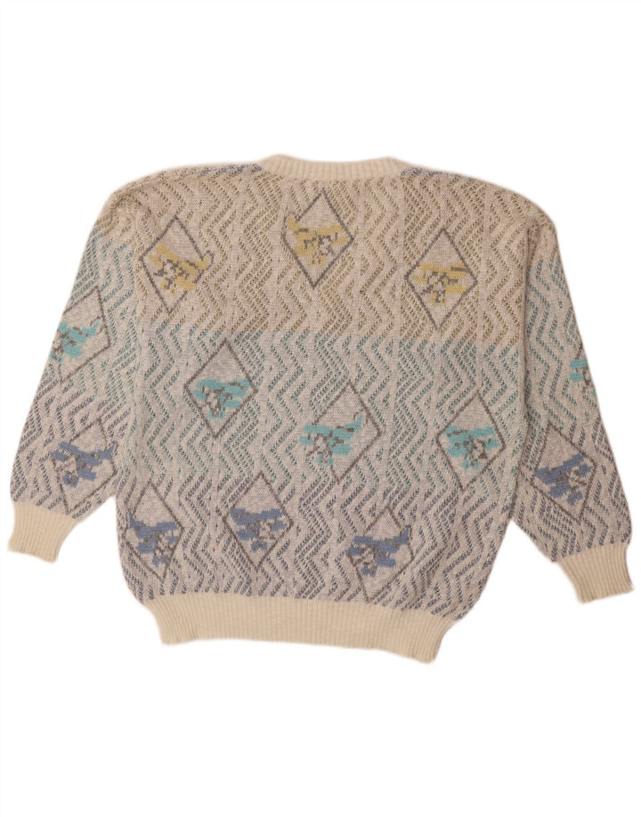 Dornbusch Mens V-Neck Jumper Sweater IT 50 Medium Multicoloured Geometric