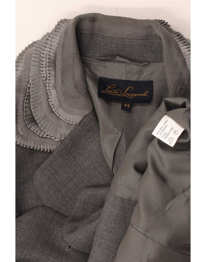 Luisa Spagnoli Womens Blazer Jacket IT 44 Medium Grey Colourblock Classic
