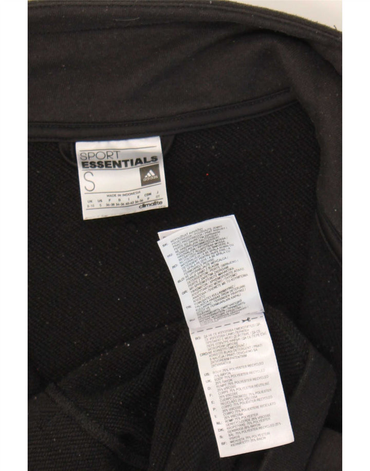 Adidas Damen Climalite Trainingsanzug Top Jacke UK 8/10 Small Schwarz Polyester