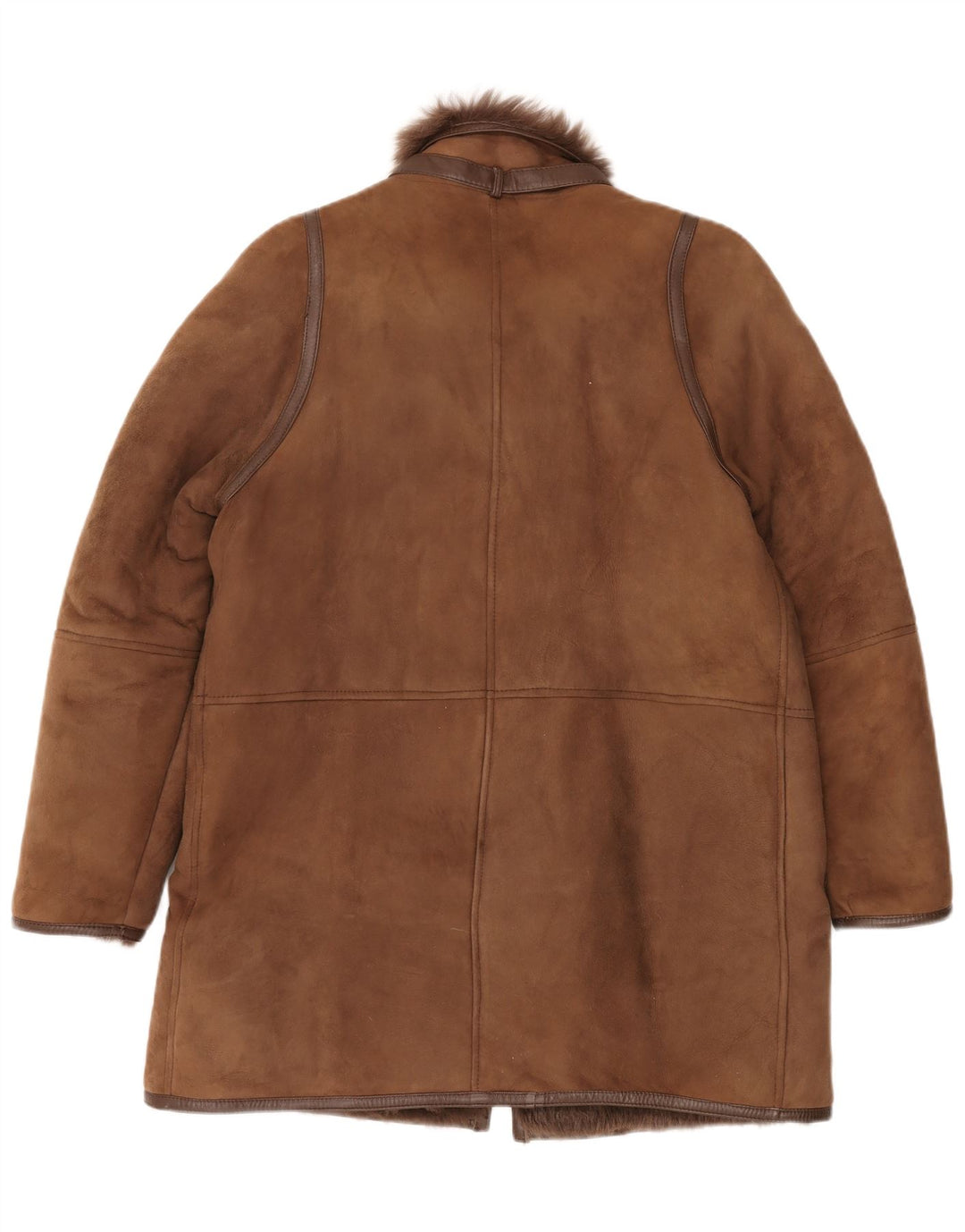 Vintage Womens Shearling Coat EU 42 XL Brown
