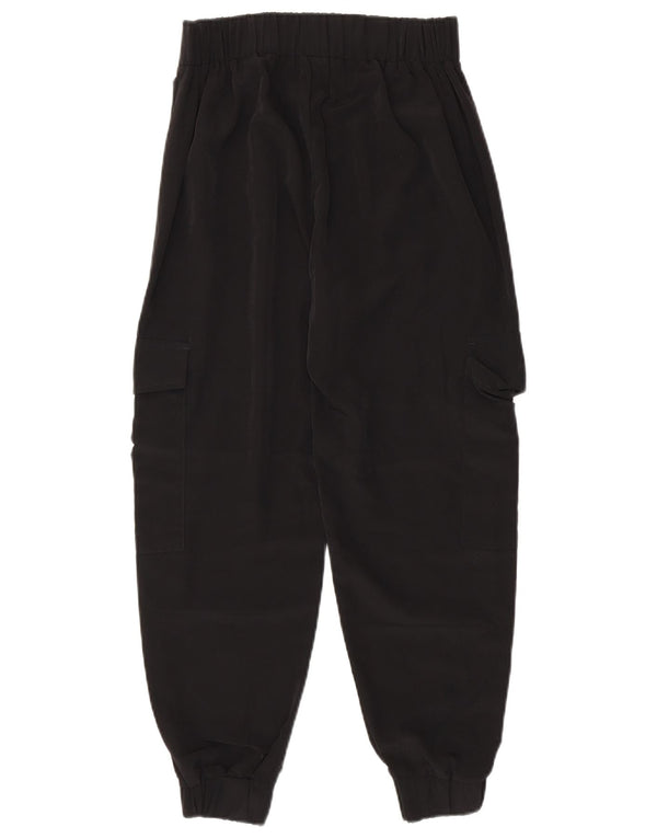 Zara Damen Joggers Cargohose XS W24 L25 Schwarz Polyester