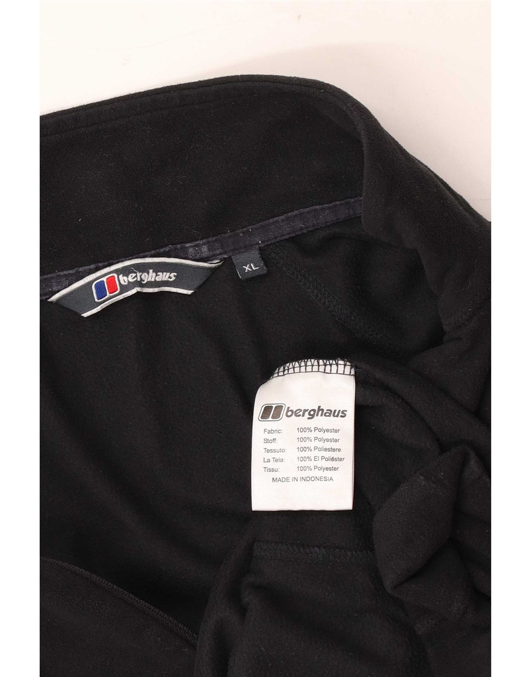 Berghaus Mens Zip Neck Fleece Jumper XL Black Polyester