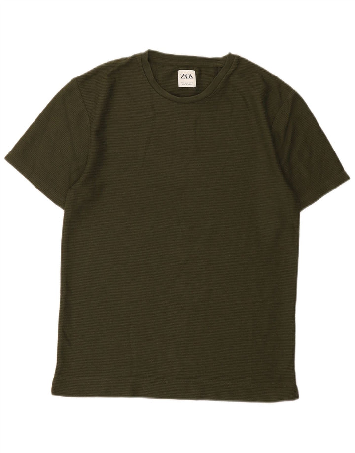 Zara Mens T-Shirt Top Small Green