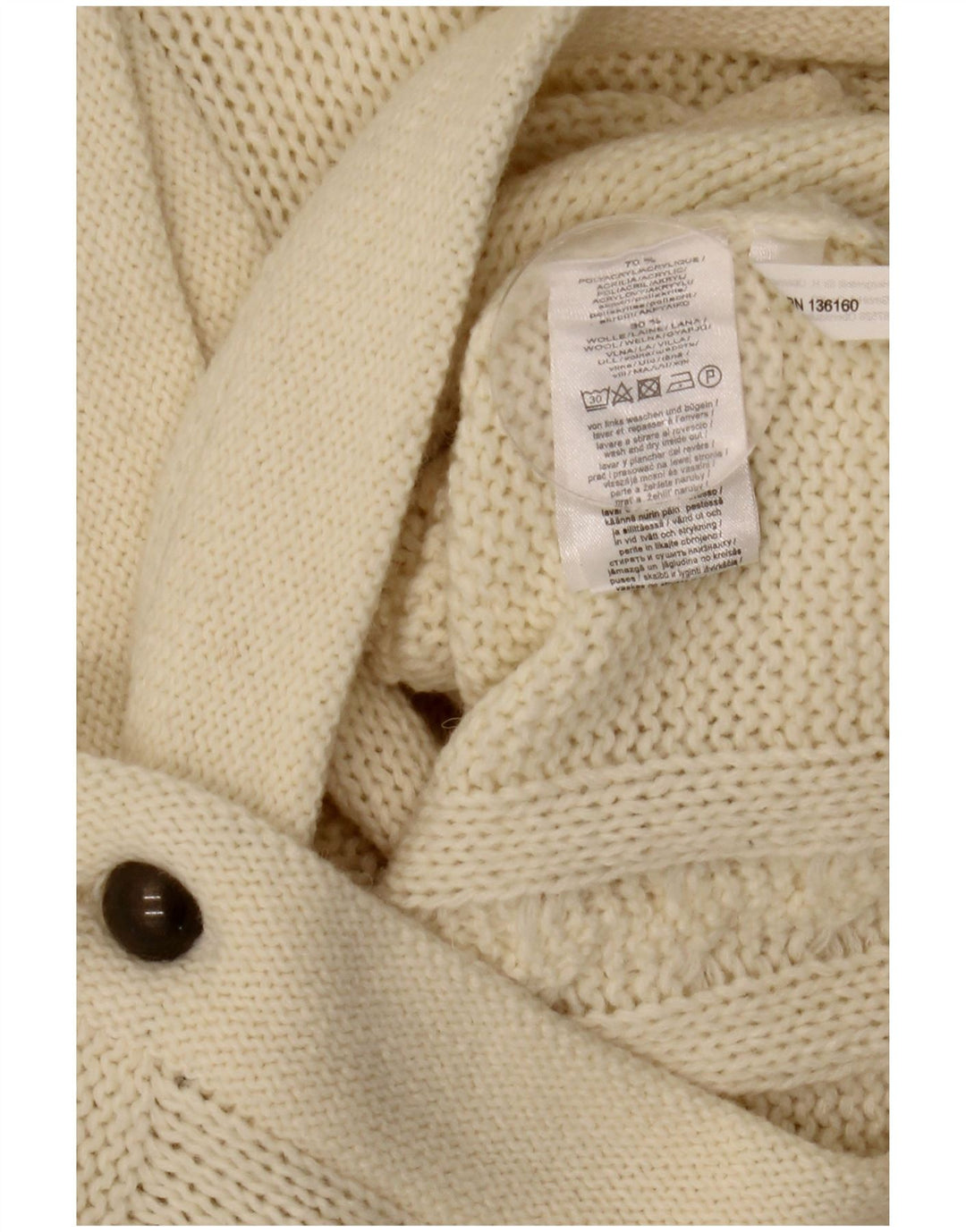 Vintage Womens Cardigan Sweater IT 42 Medium Off White Acrylic