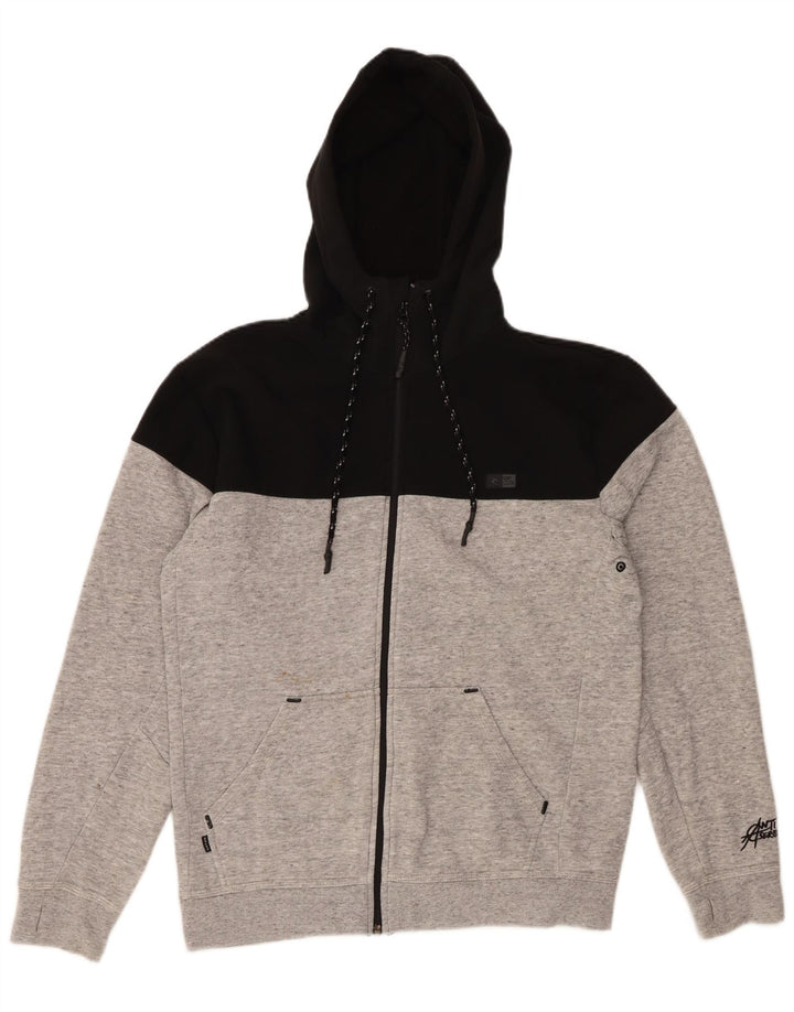 RIP CURL Mens Zip Hoodie Sweater Medium Grey Colourblock