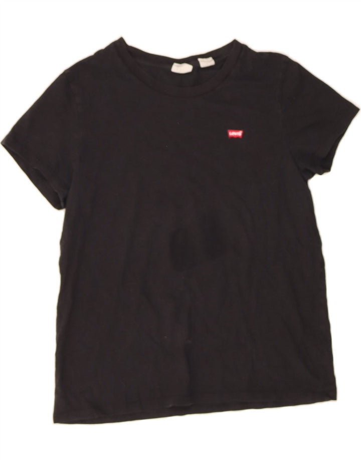 LEVI'S Womens T-Shirt Top UK 12 Medium Black Cotton Vintage Levi's and Second-Hand Levi's from Messina Hembry 