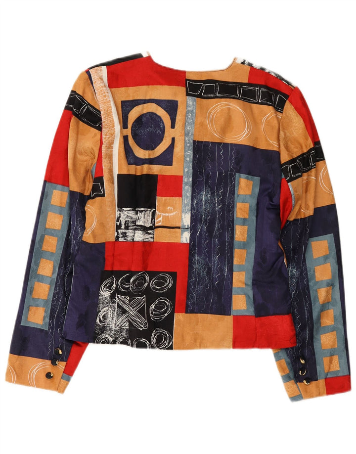 Giacca blazer da donna a 4 bottoni Endora UK 12 Patchwork medio multicolore