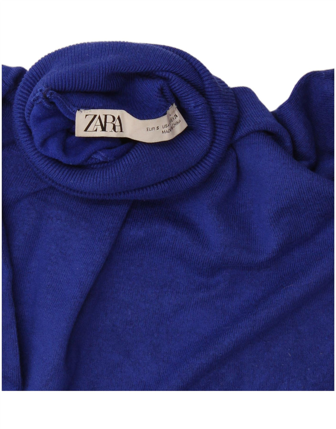 Zara Womens Roll Neck Jumper Sweater UK 10 Small Navy Blue