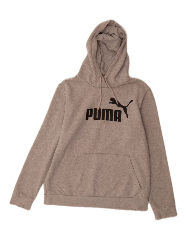 Damska bluza z kapturem Puma z grafiką UK 14, średnia szara bawełna