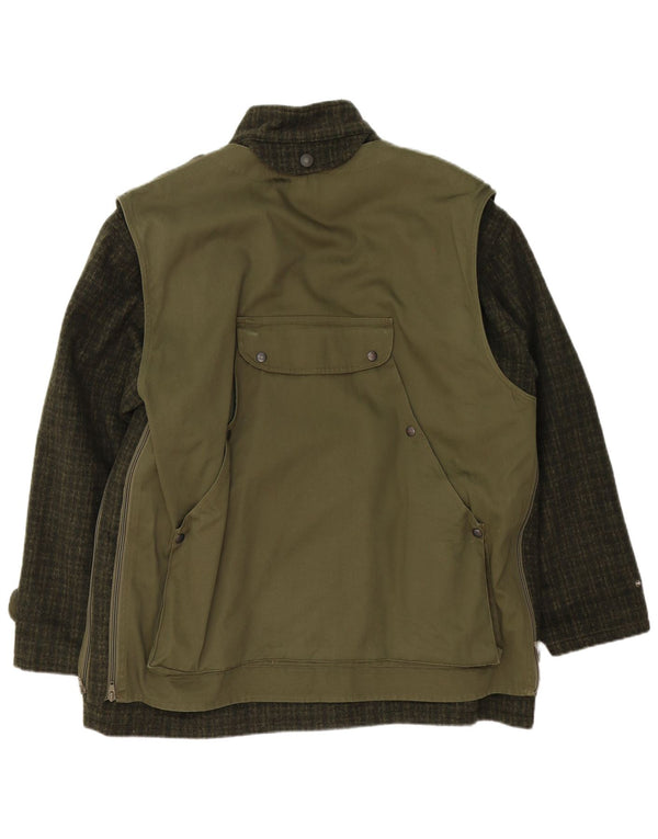 Belfe & Belfe Mens Utility Jacket IT 54 2XL Green Check Wool