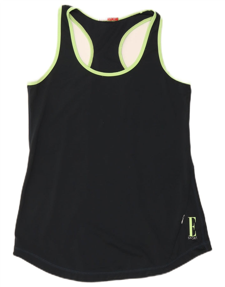 Elle Sport Womens Graphic Vest Top UK 12 Medium Grey Geometric Polyester
