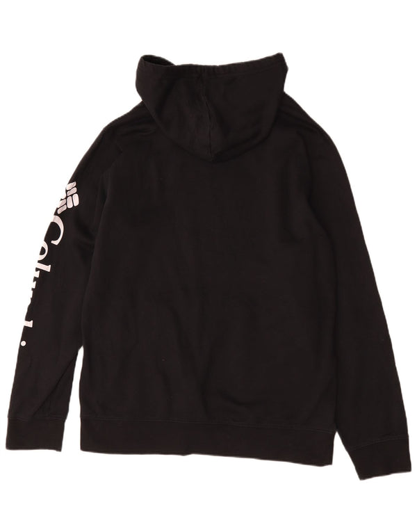 Columbia Mens Graphic Hoodie Jumper Medium Black Cotton