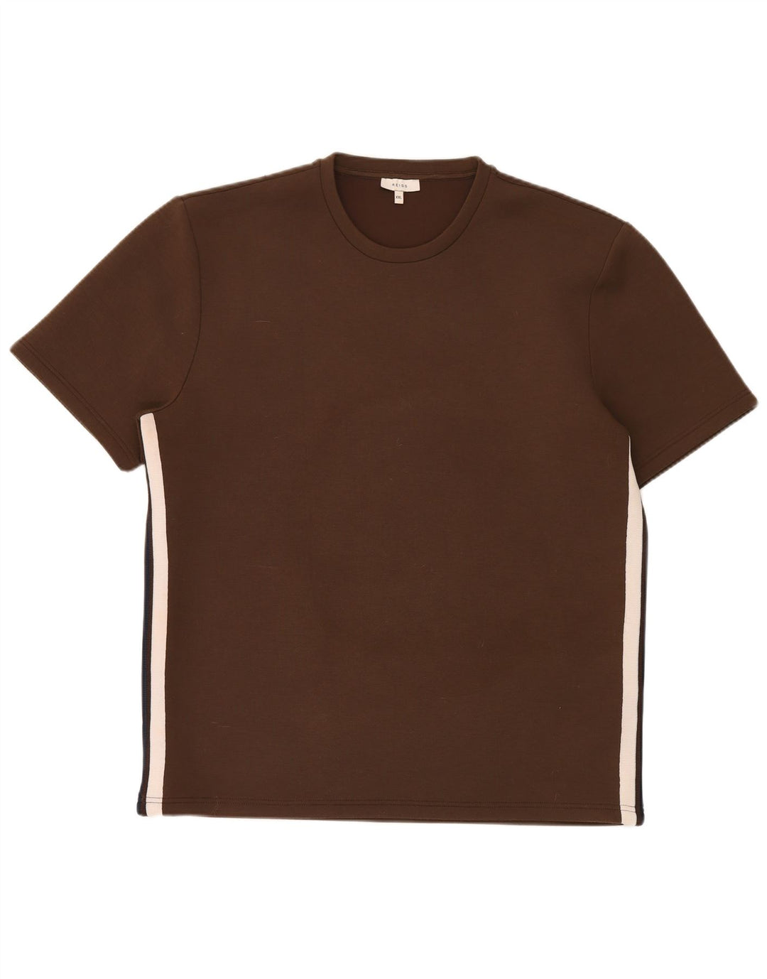 Reiss Mens T-Shirt Top 2XL Brown Polyester