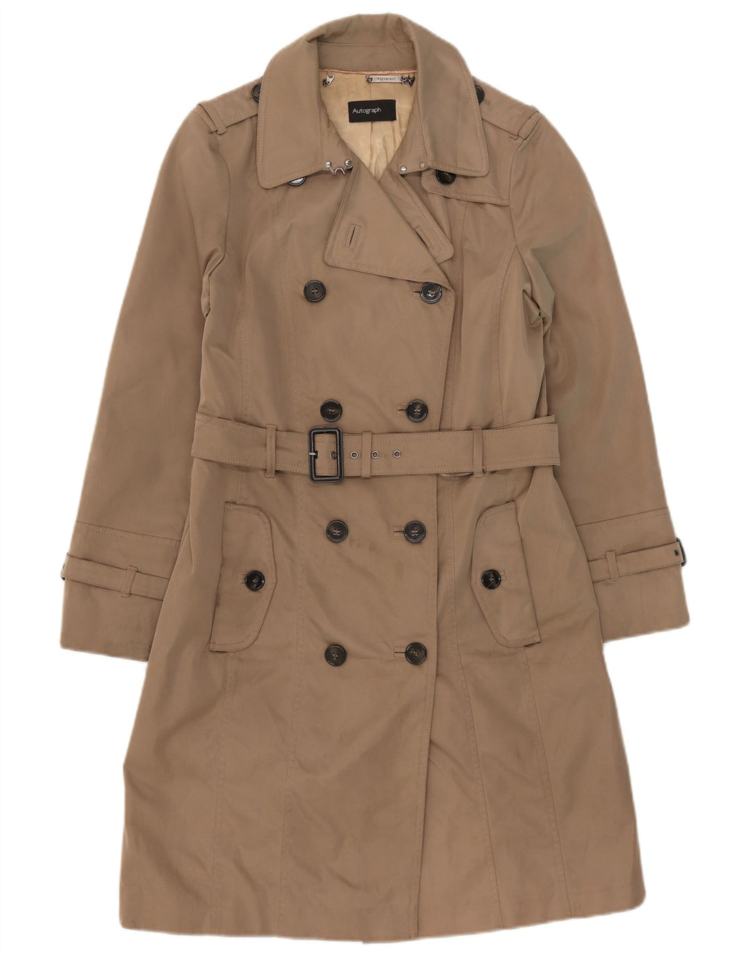 Marks & Spencer Womens Autograph Trench Coat UK 14 Large Beige