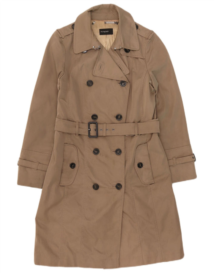 Marks & Spencer Womens Autograph Trench Coat UK 14 Large Beige