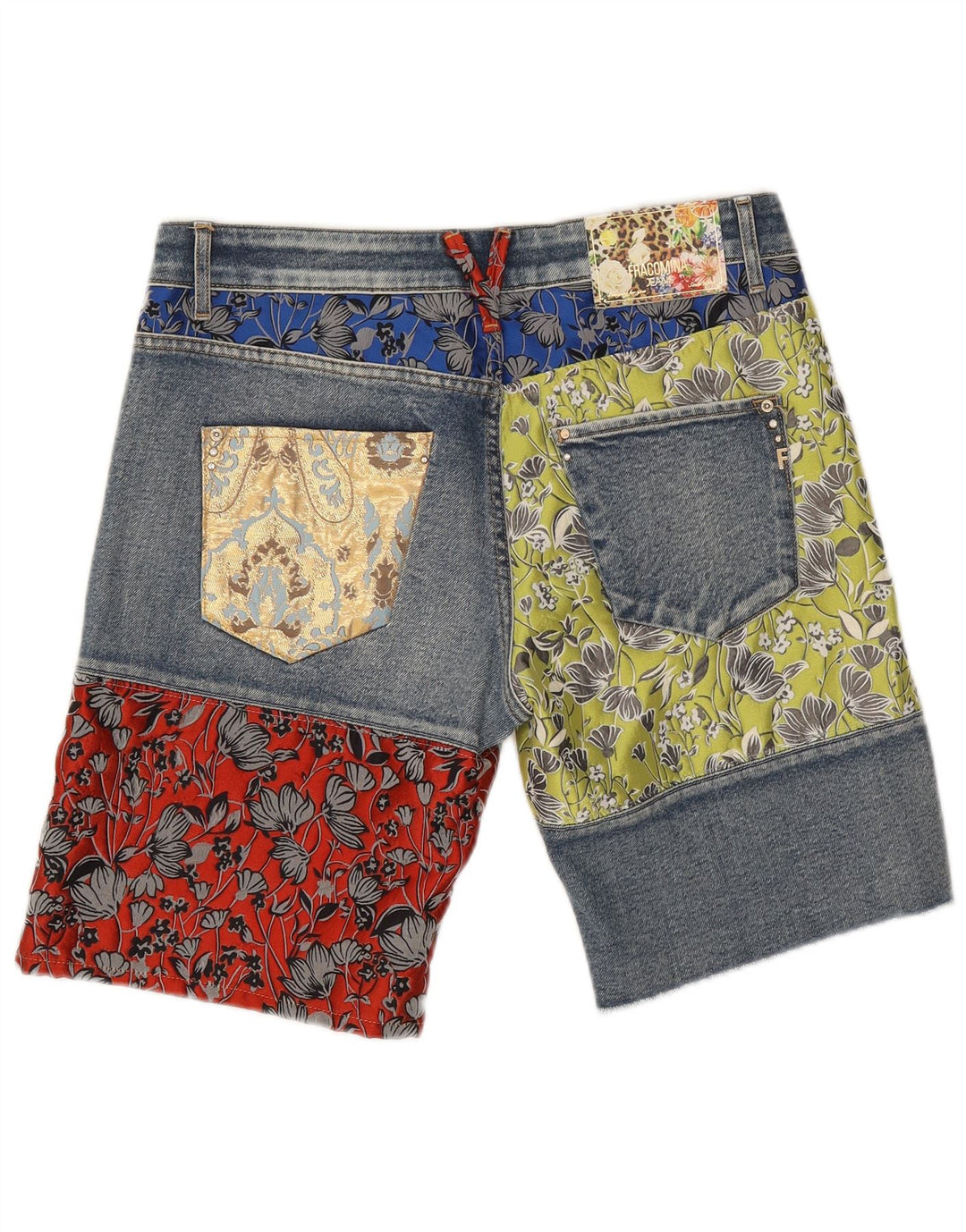 Shorts in denim da donna Fracomina W27 piccolo patchwork blu