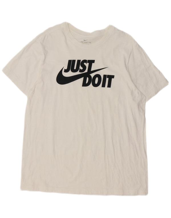 T-shirt grafica da uomo Nike Top grande in cotone bianco