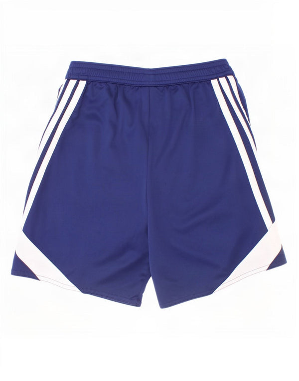 Pantaloncini sportivi Adidas Climalite da ragazzo 9-10 anni, colore blu medio