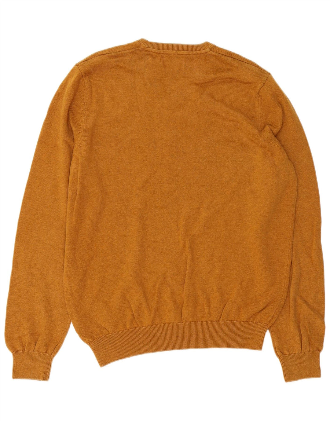 Marks & Spencer Mens V-Neck Jumper Sweater Medium Brown Cotton