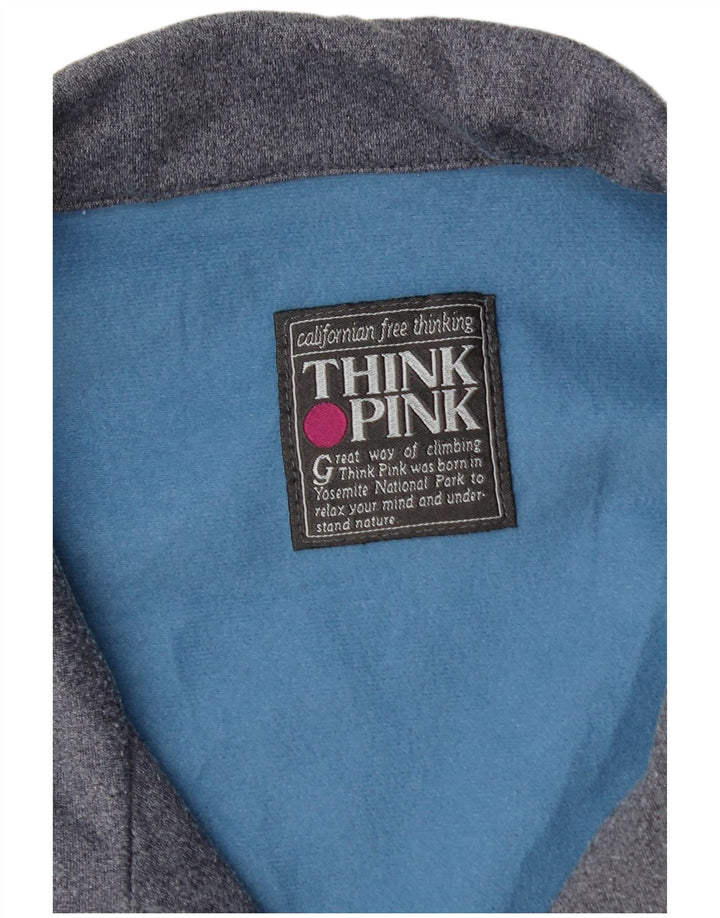 Think Pink Mens Tracksuit Top Jacket Large Blue Colourblock