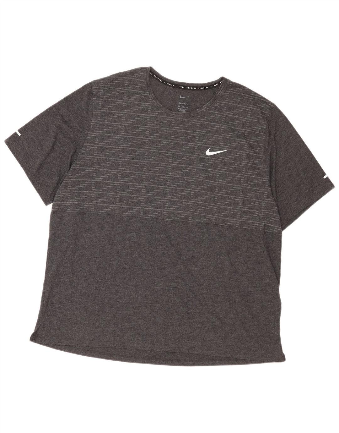 Nike Mens Dri Fit T-Shirt Top 2XL Grey Geometric Polyester