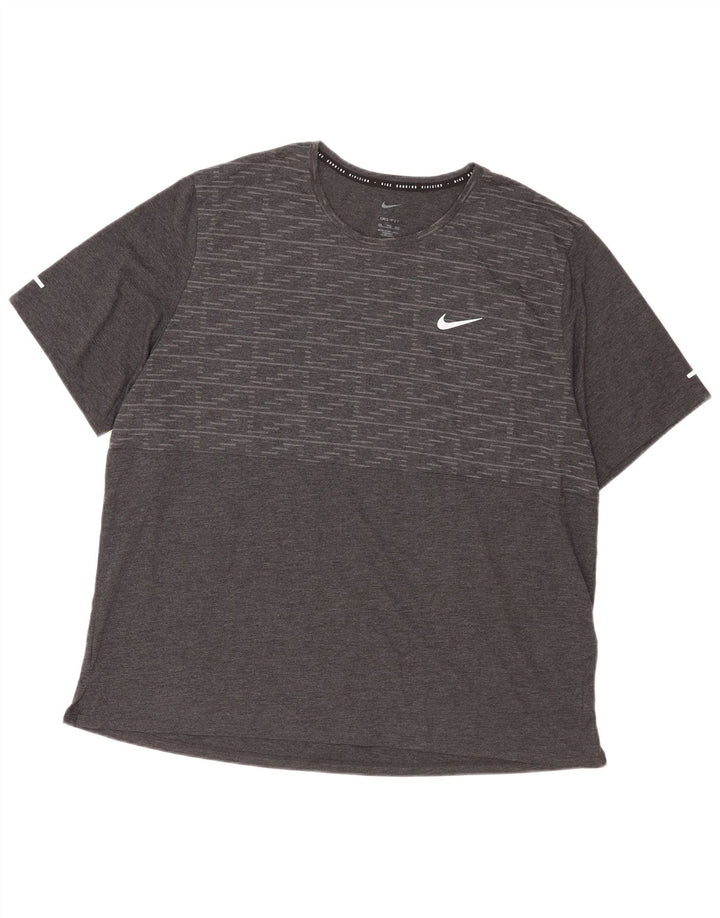 Nike Mens Dri Fit T-Shirt Top 2XL Grey Geometric Polyester