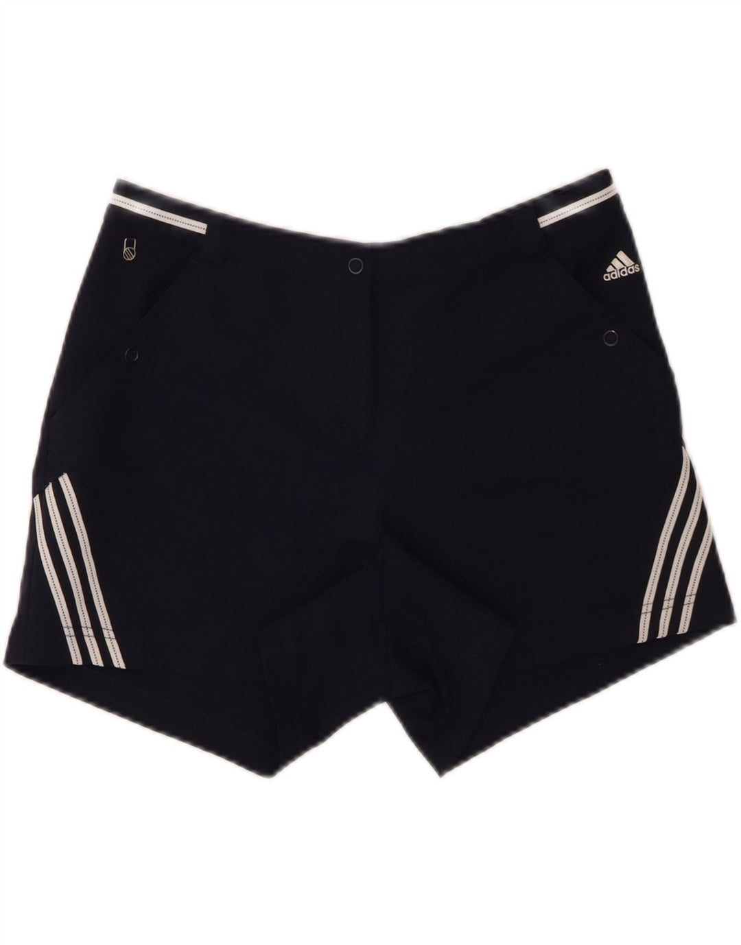 ADIDAS Womens Climalite Chino Shorts UK 12 Medium W30  Navy Blue Polyester