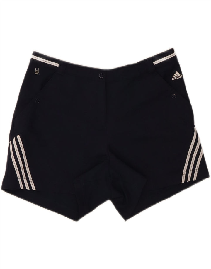 ADIDAS Womens Climalite Chino Shorts UK 12 Medium W30  Navy Blue Polyester