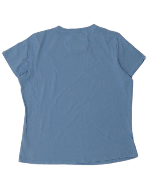 Crew Clothing Damen-T-Shirt mit Grafik, UK 44, Größe L, Blau, Baumwolle