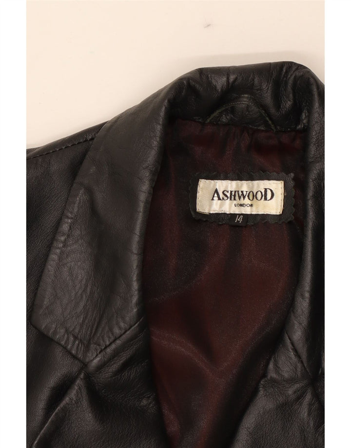 ASHWOOD Womens Leather Coat UK 14 Medium Brown Leather Vintage Ashwood and Second-Hand Ashwood from Messina Hembry 