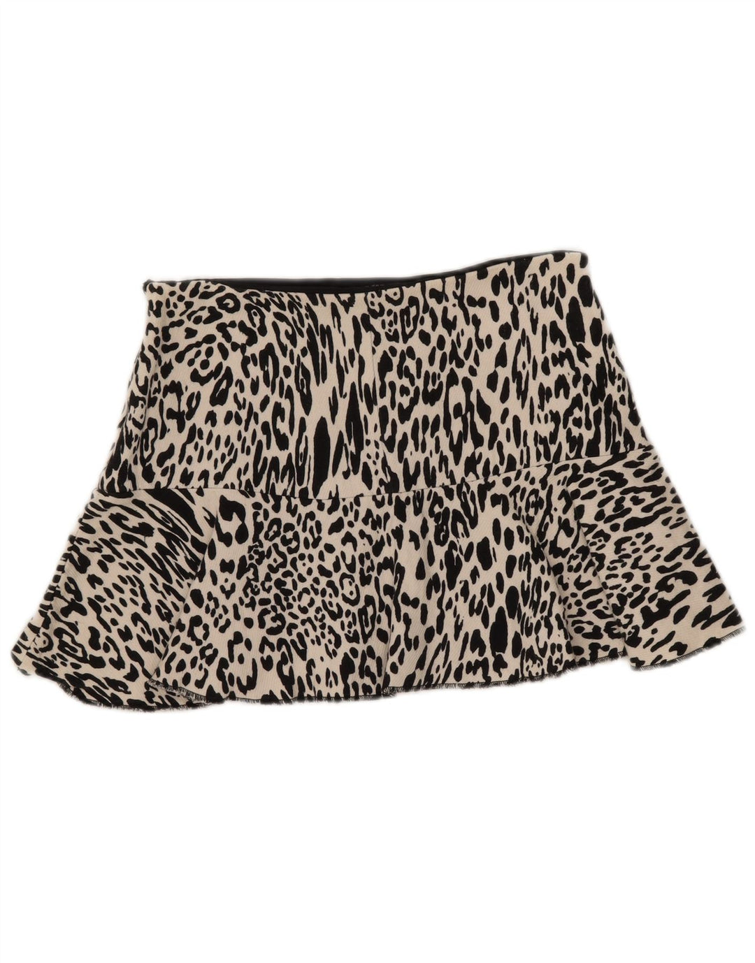 Zara Womens Mini Skirt Medium W28  Off White Animal Print