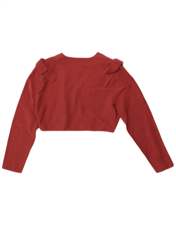 VINTAGE Crop Top til kvinder EU 38/40 Medium Pink Viscose