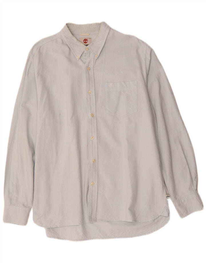 Timberland Mens Regular Fit Shirt Large Blue Cotton